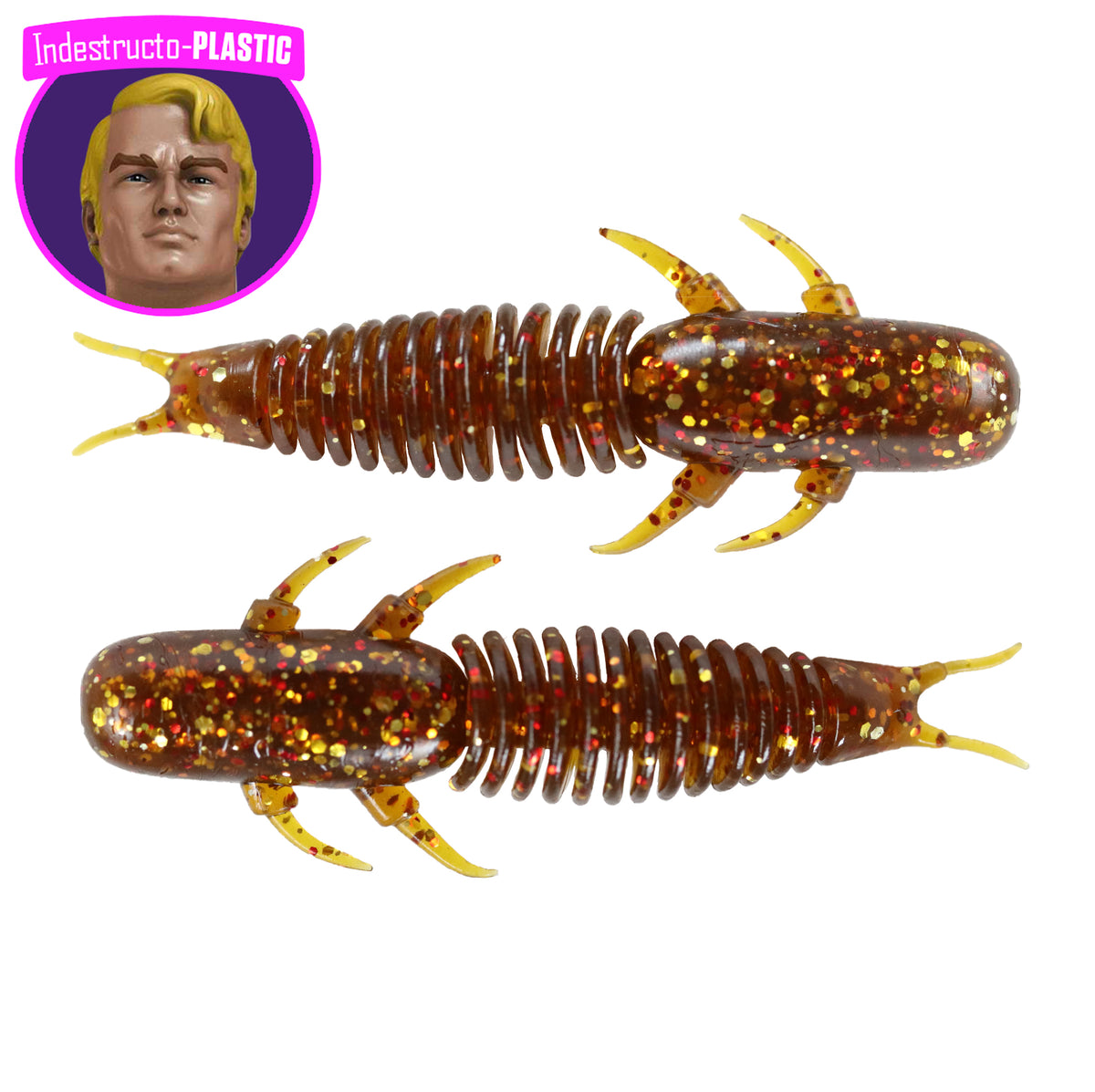 68mm IndestructoBUG, Rusty Payday Colour, Indestructo-Plastic, Frostbite, Smallmouth, Largemouth, Walleye