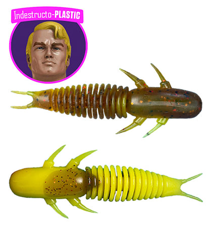 68mm IndestructoBUG, Cinnamon Citrus Colour, Indestructo-Plastic, Frostbite, Smallmouth, Largemouth, Walleye